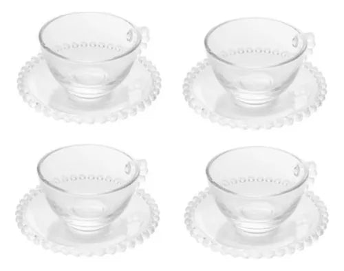 Conjunto de canecas Wolff Rojemac CHA de vidro transperente forma de cilindrico
