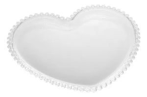 Pratos Raso De Cristal Coração 30cm Pearl Wolff