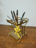 Porta Talher Piatina Dourado Fosco Com Divisórias Arthi Dourado