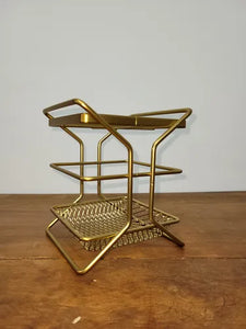 Porta Talher Piatina Dourado Fosco Com Divisórias Arthi Dourado