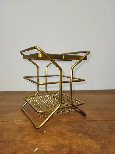 Porta Talher Piatina Dourado Fosco Com Divisórias Arthi Dourado