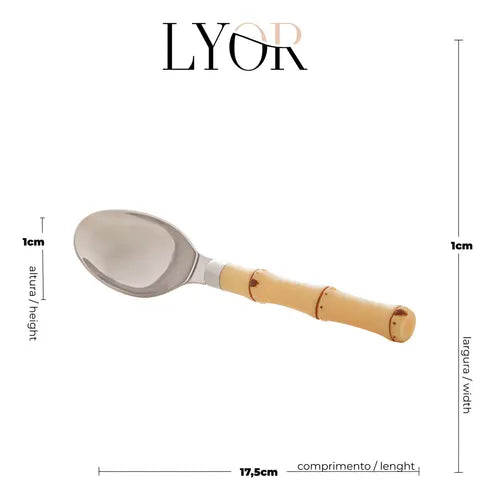 Colher P/sorvete Inox Com Cabo D/plástico Bambu Natural Lyor