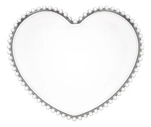 Pratos Raso De Cristal Coração 30cm Pearl Wolff
