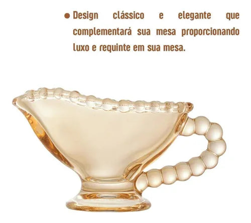 Molheira Em Cristal Wolff Pearl 40ml 9x5x6cm Âmbar Cor Rose
