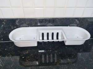 Suporte De Apoio Multiuso Com Ventosa Para Banheiro Branco