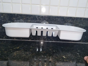 Suporte De Apoio Multiuso Com Ventosa Para Banheiro Branco