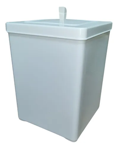 Lixeira Quadrada 6,5 Litros - Branco/cromado Cinza-claro