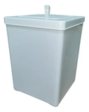 Lixeira Quadrada 6,5 Litros - Branco/cromado Cinza-claro